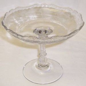 Cambridge Elegant Glass Crystal Rose Point No. 3500/148 5 Inch Mint Comport